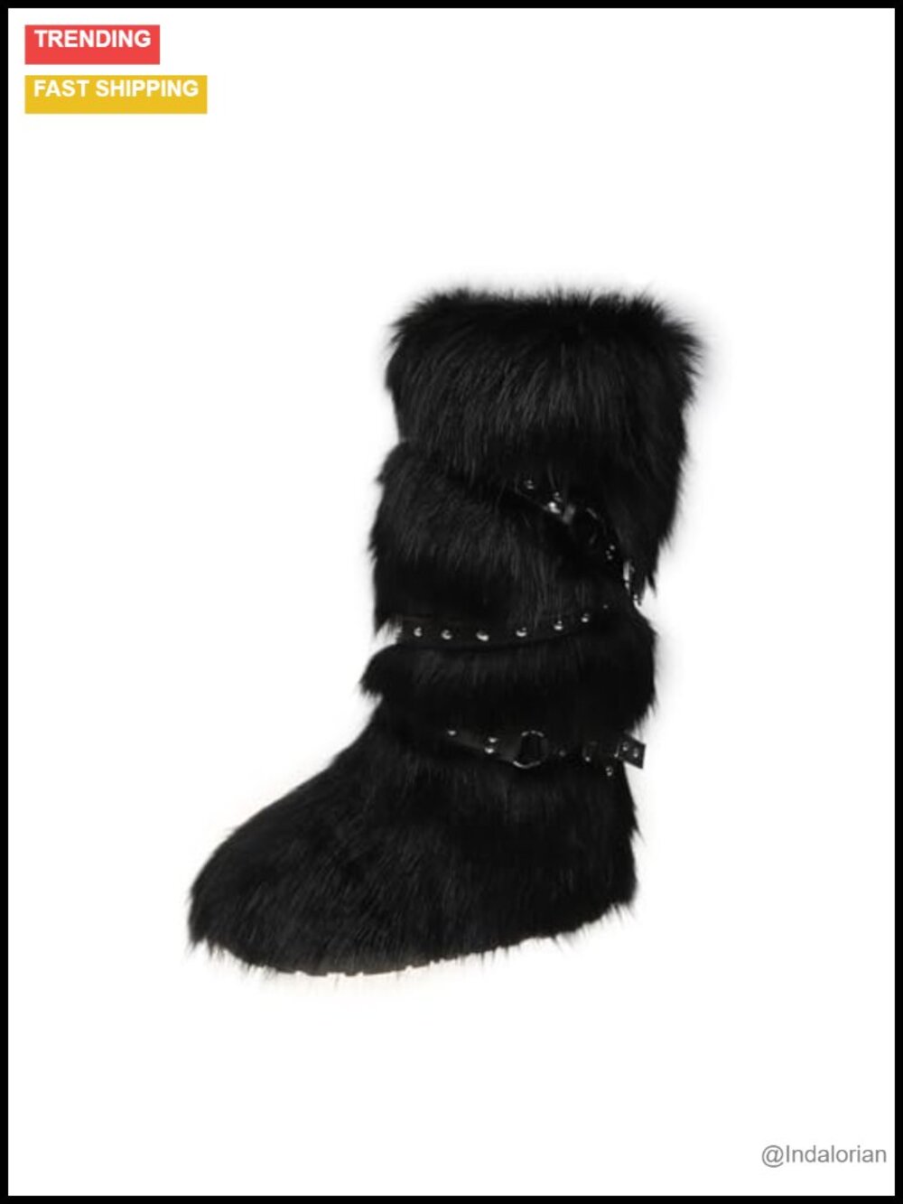 Faux Fur Knee High Boots Y2K Style Comfortable Winter Shoes for Women